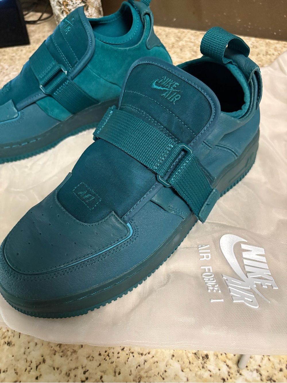 Nike Air Force 1 Utility Strap Sneakers - Teal Green